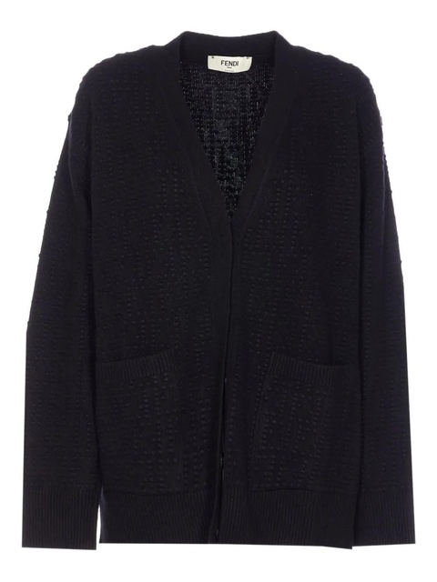 FENDI V-neck cardigan - Black - zdjęcie produktu nr 2