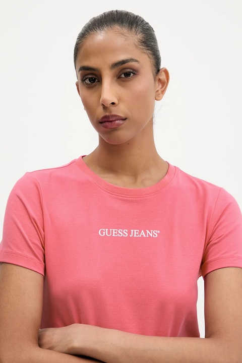 Guess Jeans t-shirt damski kolor różowy W4YI01 J1314 - zdjęcie produktu nr 2