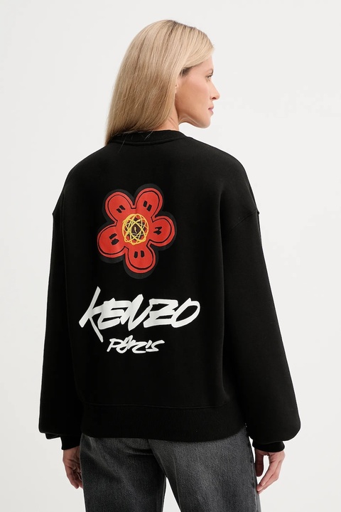 Kenzo bluza bawełniana Kenzo x Futura damska kolor czarny z nadrukiem FF62SW4504MB - zdjęcie produktu nr 1