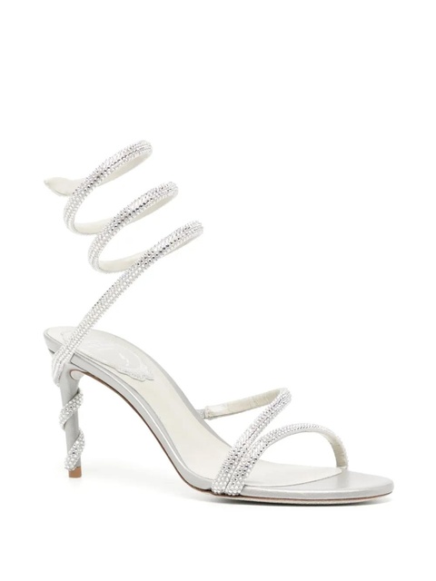René Caovilla Margot 80mm crystal-embellished sandals - Silver - zdjęcie produktu nr 2