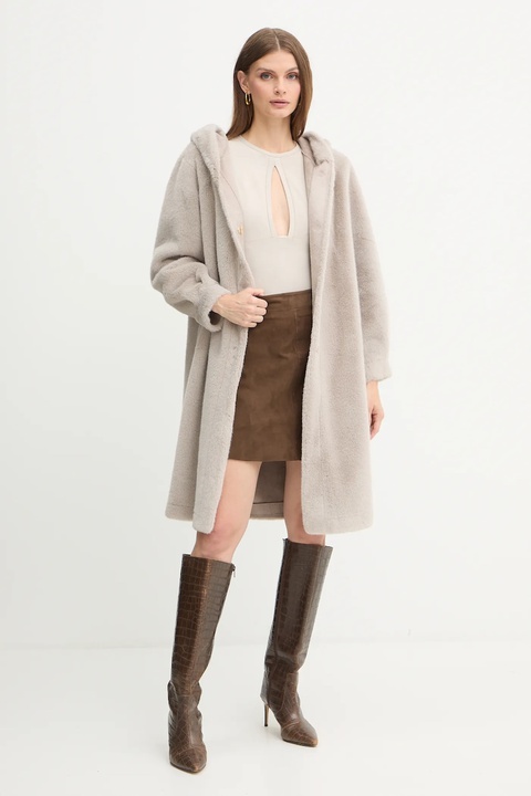 Pinko body damska kolor beżowy gładka 106088 A308 - zdjęcie produktu nr 2