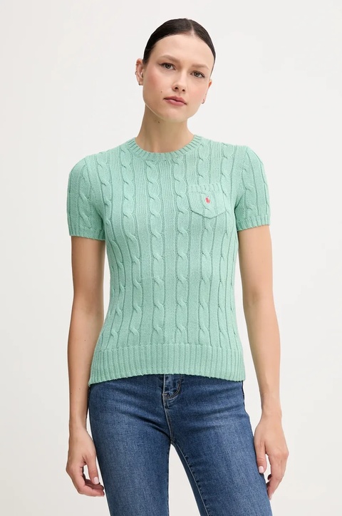 Polo Ralph Lauren sweter bawełniany kolor zielony 211895379 - zdjęcie produktu nr 1