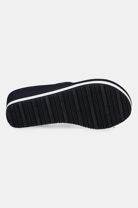 Tommy Hilfiger japonki TH STRIPES WEDGE BEACH SANDAL damskie kolor granatowy na koturnie FW0FW08521 - zdjęcie produktu nr 2