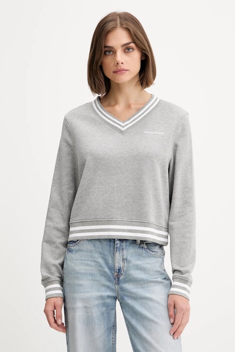 Guess Jeans bluza damska kolor szary z aplikacją W5YQ18 K68I4 - zdjęcie produktu nr 1