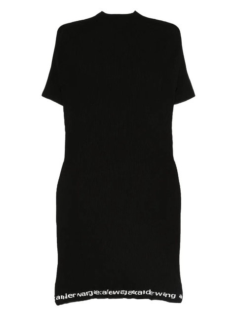 Alexander Wang ribbed logo-detail midi dress - Black - zdjęcie produktu nr 1