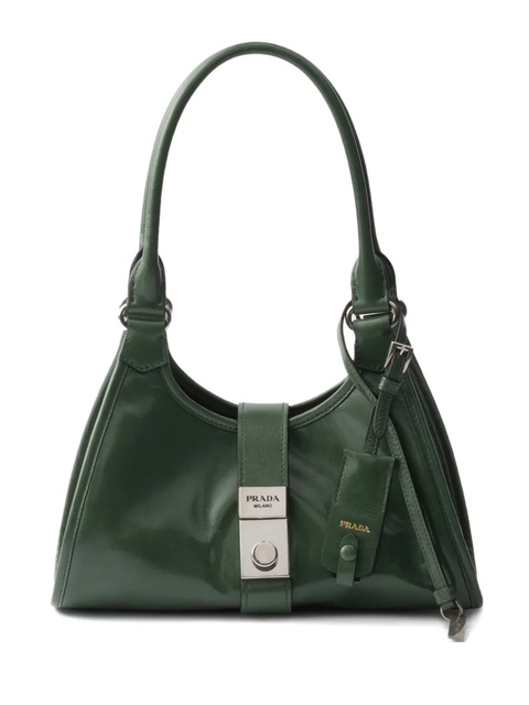 Prada small push-lock leather tote bag - Green - zdjęcie produktu nr 1