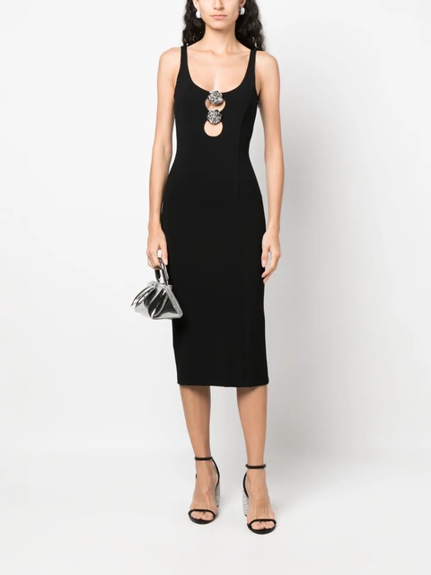 Blumarine metallic floral-appliqué midi dress - Black - zdjęcie produktu nr 2