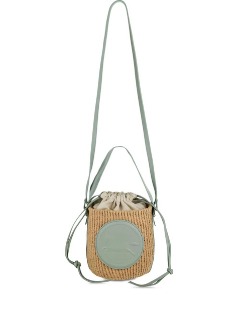Chloé mini horse-emblem raffia bucket bag - Neutrals - zdjęcie produktu nr 1