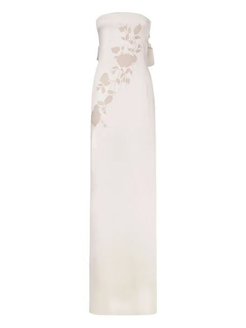 FENDI floral-embellished satin dress - Neutrals - zdjęcie produktu nr 1