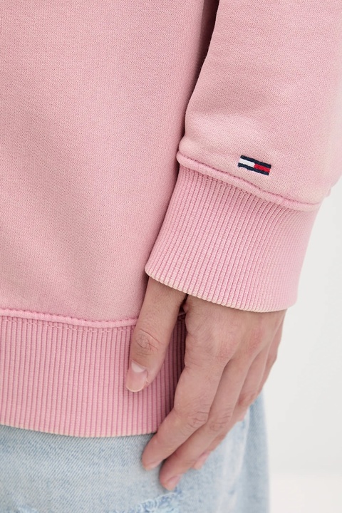 Tommy Jeans bluza bawełniana damska kolor różowy z nadrukiem DW0DW21602 - zdjęcie produktu nr 1