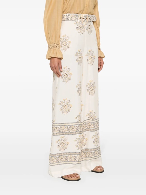 ZIMMERMANN Utility Dot Lemon-print wide trousers - Neutrals - zdjęcie produktu nr 2
