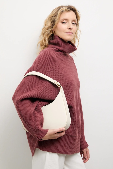 Answear.LAB sweter z kaszmirem damski kolor bordowy z golfem - zdjęcie produktu nr 1