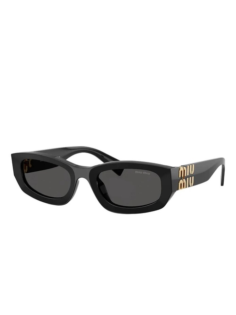 Miu Miu Eyewear geometric-frame logo-detail sunglasses - Black - zdjęcie produktu nr 2