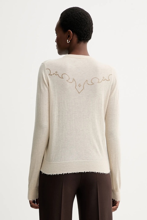 ZADIG&VOLTAIRE sweter kaszmirowy damski kolor beżowy lekki KWSW02805 - zdjęcie produktu nr 1