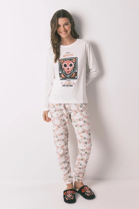 women'secret piżama bawełniana damska kolor biały bawełniana 3132147 - zdjęcie produktu nr 1