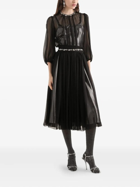 Dolce & Gabbana jewel-embellished chiffon dress - Black - zdjęcie produktu nr 1