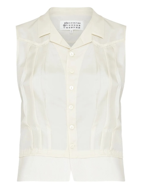 Maison Margiela pleated sleeveless blouse - Neutrals - zdjęcie produktu nr 1