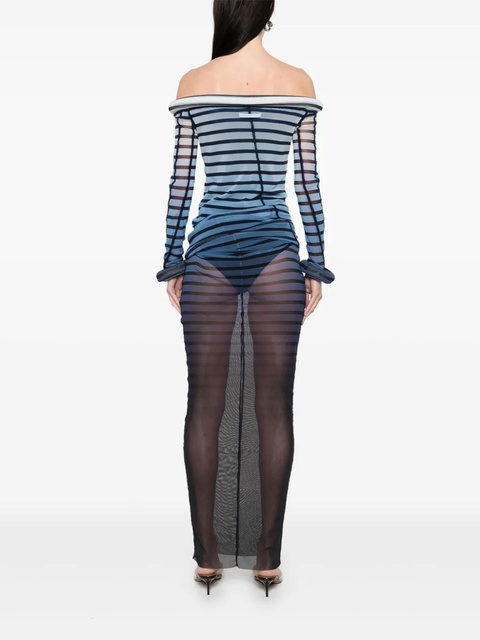 Jean Paul Gaultier striped maxi dress - Black - zdjęcie produktu nr 2