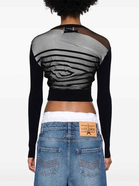 Jean Paul Gaultier Marinère layered cropped jumper - Black - zdjęcie produktu nr 2