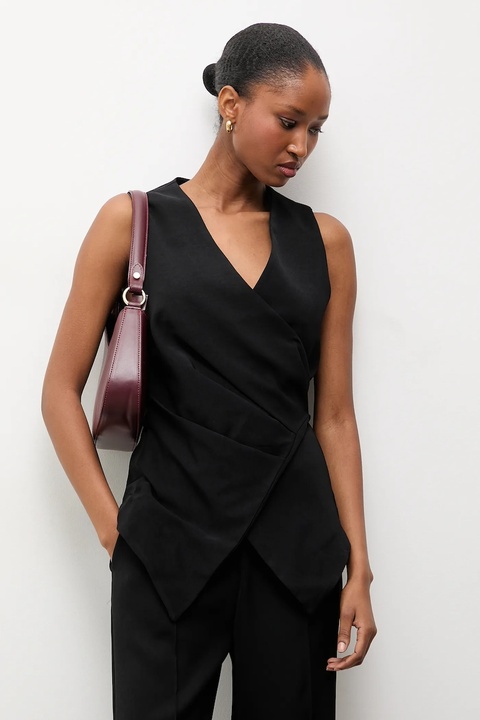 Answear.LAB kamizelka kolor czarny oversize - zdjęcie produktu nr 1