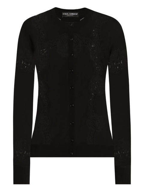 Dolce & Gabbana DNA lace-panel cardigan - Black - zdjęcie produktu nr 1