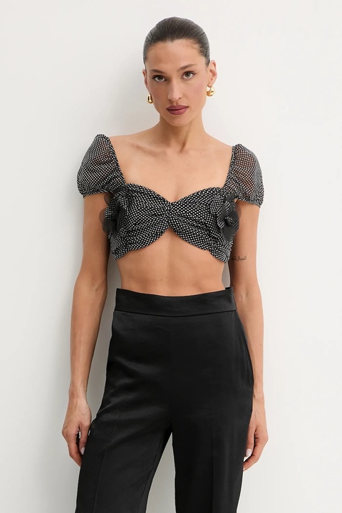 Elisabetta Franchi top damska kolor czarny wzorzysta TO03652E2 - zdjęcie produktu nr 1