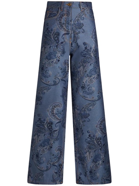ETRO paisley-print wide-leg jeans - Blue - zdjęcie produktu nr 1