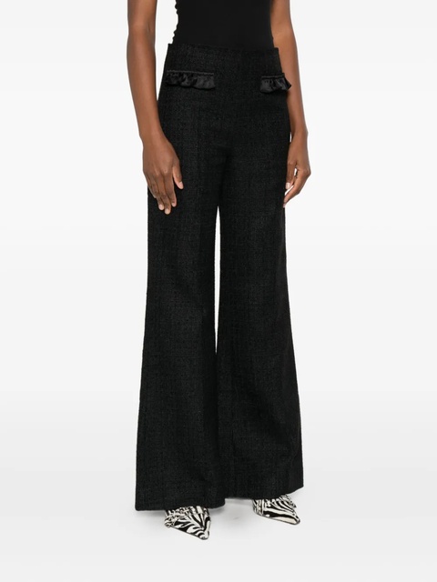 SANDRO ruffled-pocket tweed trousers - Black - zdjęcie produktu nr 2