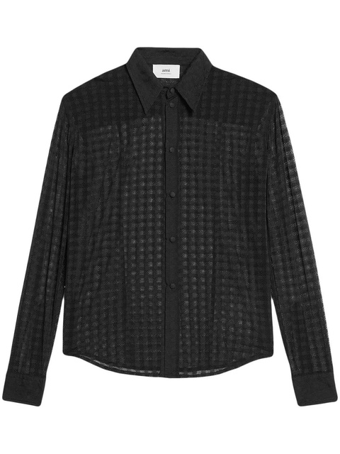 AMI Paris semi-sheer long-sleeve shirt - Black - zdjęcie produktu nr 1