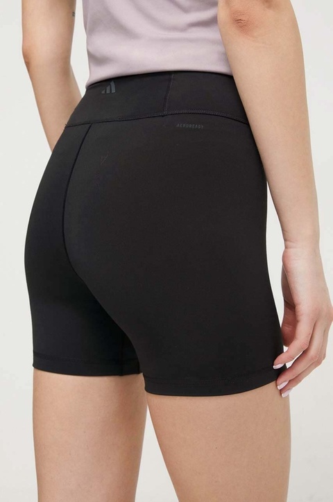 adidas Performance szorty treningowe All Me kolor czarny gładkie high waist IL7325 - zdjęcie produktu nr 2