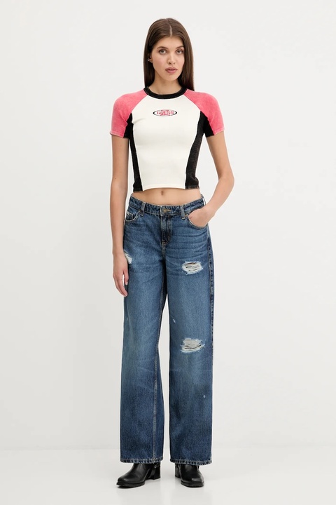 Guess Originals t-shirt damski kolor beżowy W5YR44 Z2YJ2 - zdjęcie produktu nr 1