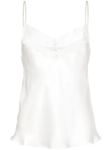 Maje lace-trim silk top - White - zdjęcie produktu nr 1
