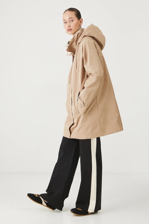 Medicine parka damska kolor beżowy oversize - zdjęcie produktu nr 2