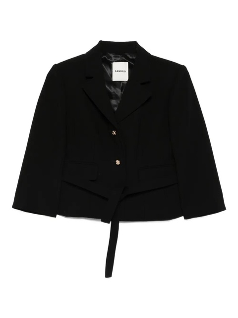 SANDRO belted jacket - Black - zdjęcie produktu nr 1