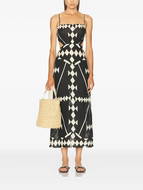 Johanna Ortiz geometric-print midi dress - Black - zdjęcie produktu nr 2