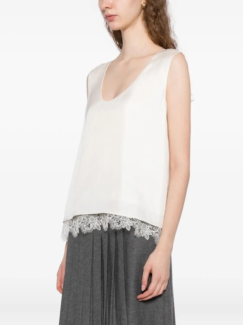 Róhe lace-trimmed silk top - White - zdjęcie produktu nr 2