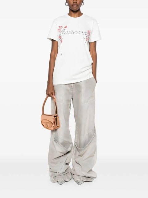Blumarine rhinestone-logo T-shirt - White - zdjęcie produktu nr 2