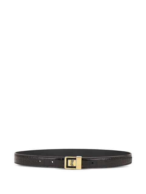 Saint Laurent crocodile-embossed leather belt - Brown - zdjęcie produktu nr 1