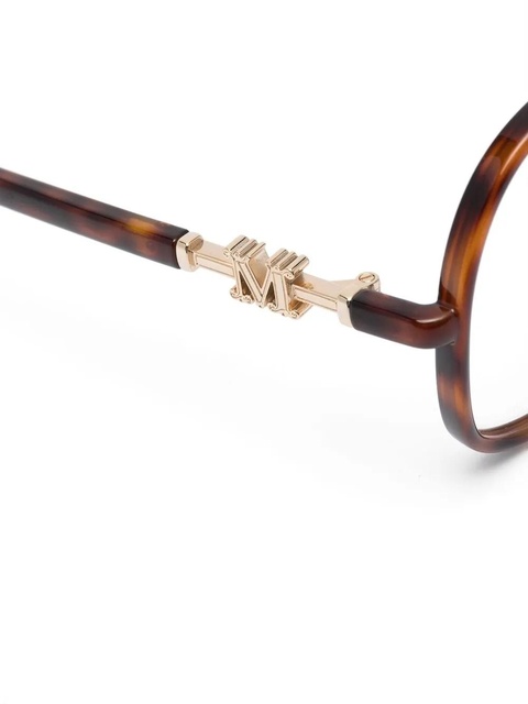 Max Mara Eyewear tortoiseshell-effect oversized glasses - Brown - zdjęcie produktu nr 2