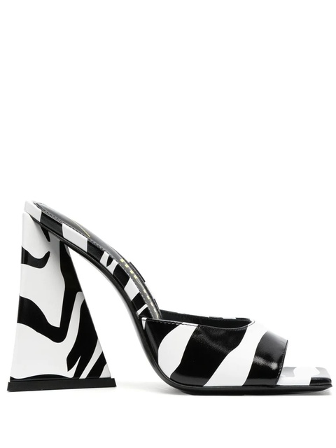 The Attico Devon zebra-print 115mm sandals - Black - zdjęcie produktu nr 1