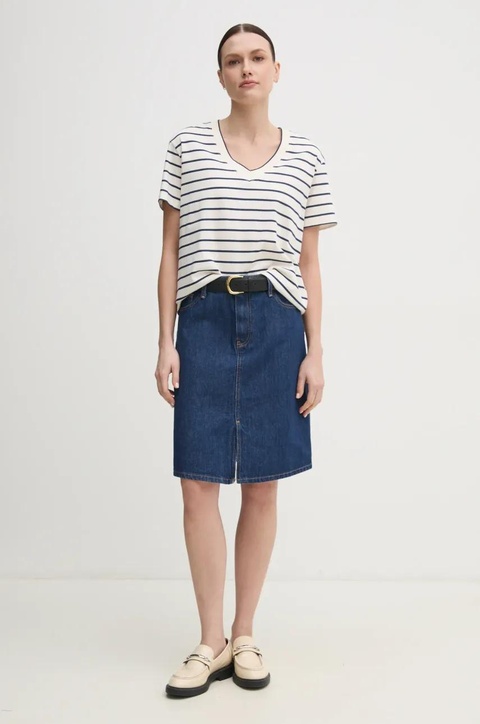 Tommy Hilfiger spódnica jeansowa kolor granatowy mini prosta WW0WW44390 - zdjęcie produktu nr 2