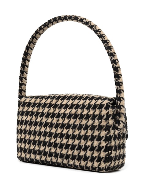 ANINE BING Nico houndstooth logo-clasp shoulder bag - Black - zdjęcie produktu nr 2