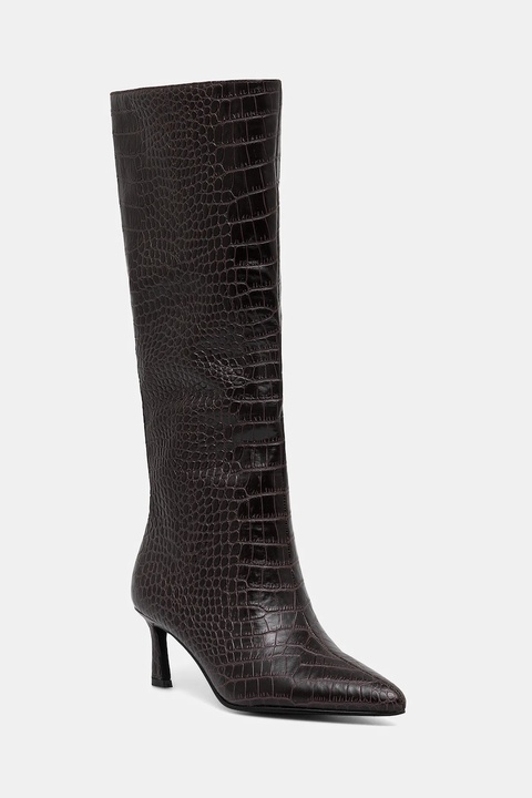 Steve Madden kozaki skórzane Lavan damskie kolor brązowy na szpilce 11003290 - zdjęcie produktu nr 1