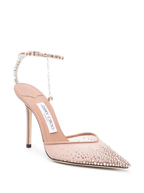 Jimmy Choo Saeda 100mm crystal-embellished pumps - Pink - zdjęcie produktu nr 2