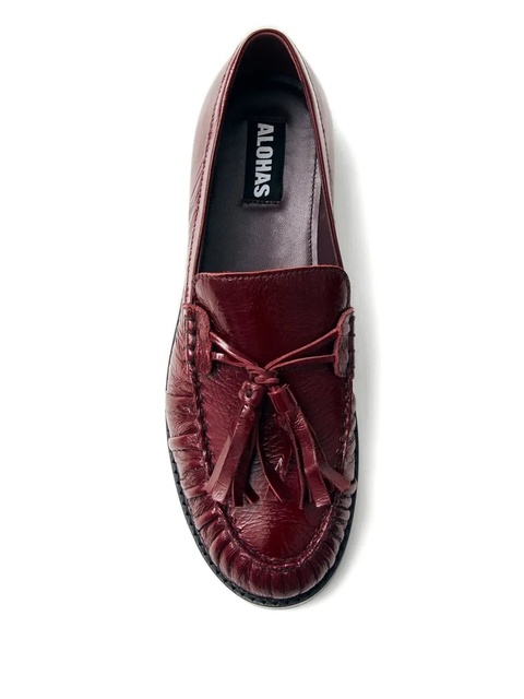 ALOHAS tasselled leather loafers - Red - zdjęcie produktu nr 2