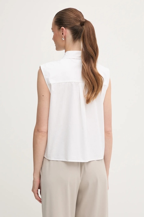 Dkny koszula bawełniana damska kolor biały regular z kołnierzykiem klasycznym P5DM0B45 - zdjęcie produktu nr 2