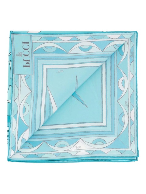PUCCI silk square scarf - Blue - zdjęcie produktu nr 1