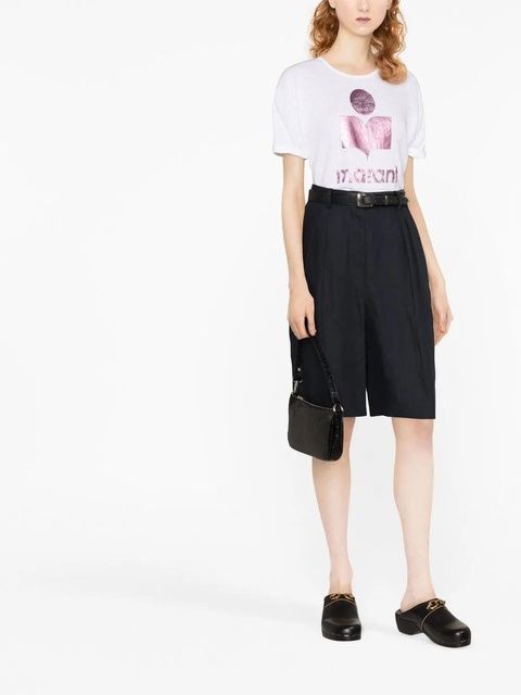 MARANT ÉTOILE logo-print linen T-shirt - White - zdjęcie produktu nr 2