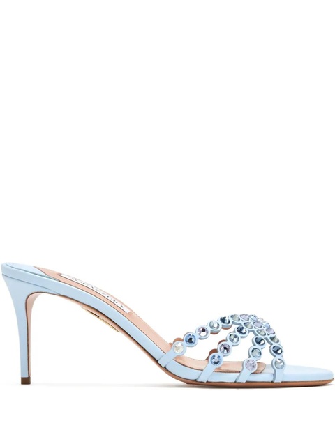 Aquazzura 75mm Tequila crystal-embellished stiletto sandals - Blue - zdjęcie produktu nr 1