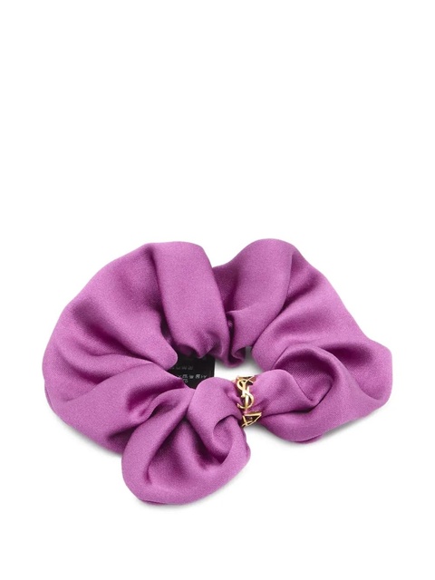 Saint Laurent twisted cassandre ring-detail silk scrunchie - Purple - zdjęcie produktu nr 1